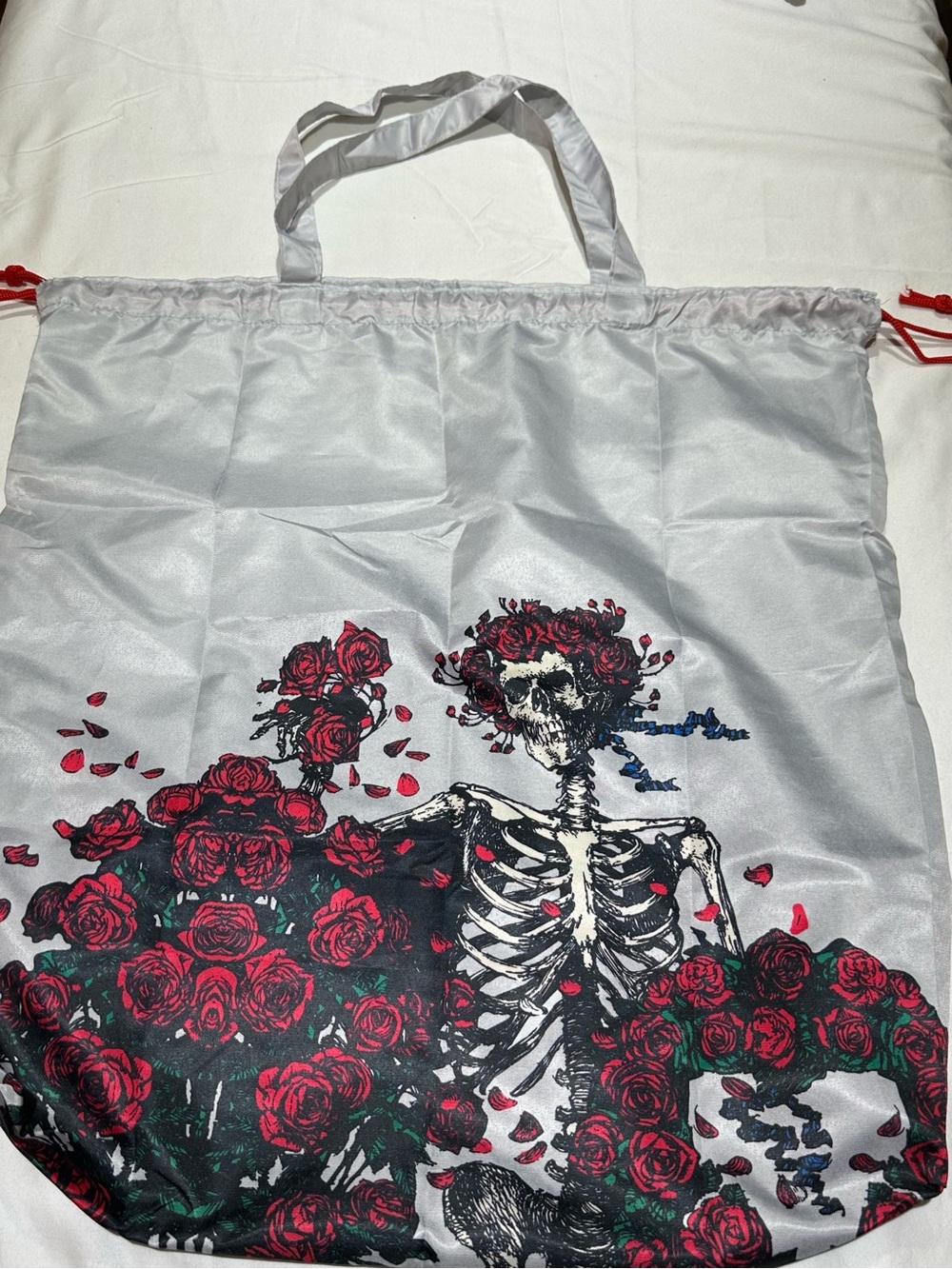 Annie with the roses  🌹 silky Drawstring Tote 
Grateful Dead lot